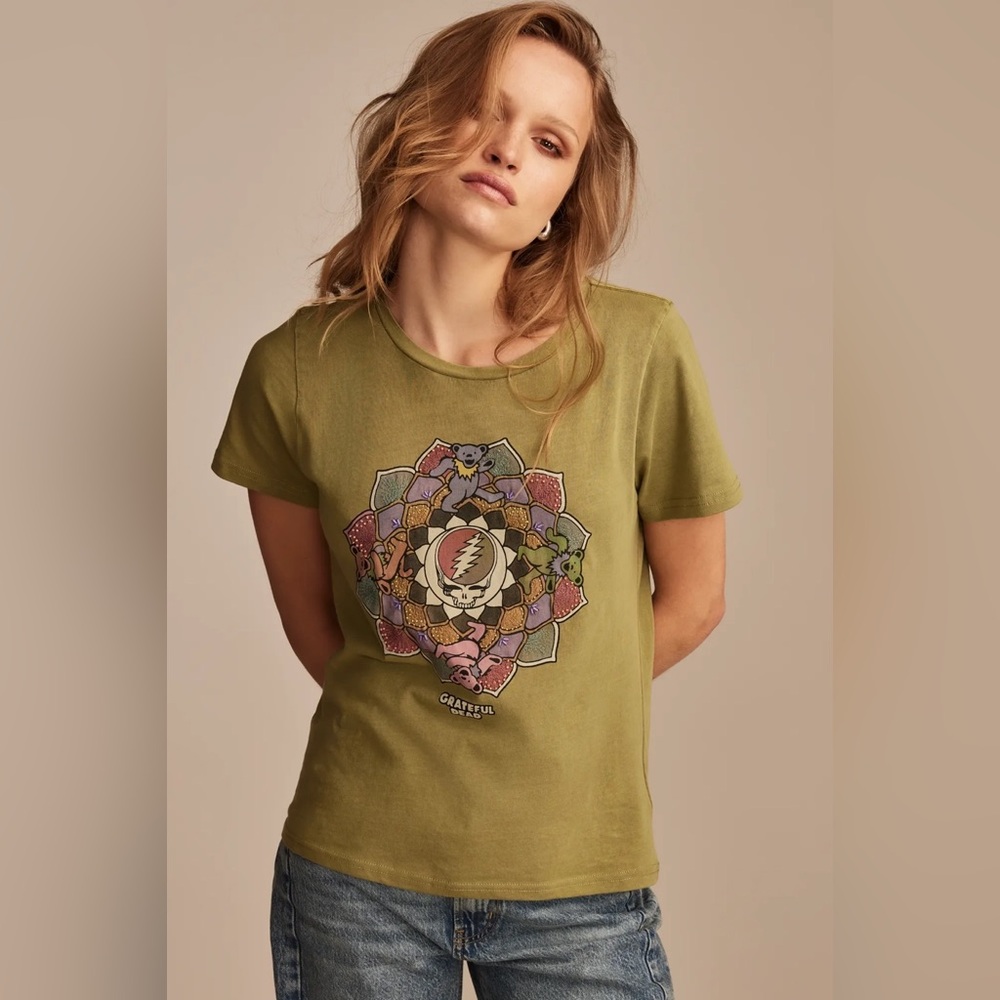Lucky Brand Olive Green Grateful Dead Graphic Tee